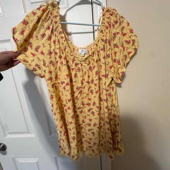 True Craft Tops - True Craft Yellow Floral Blouse